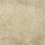 Handknotted carpet with carved star lattice design in cream