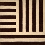 Rug with black and beige striped pattern