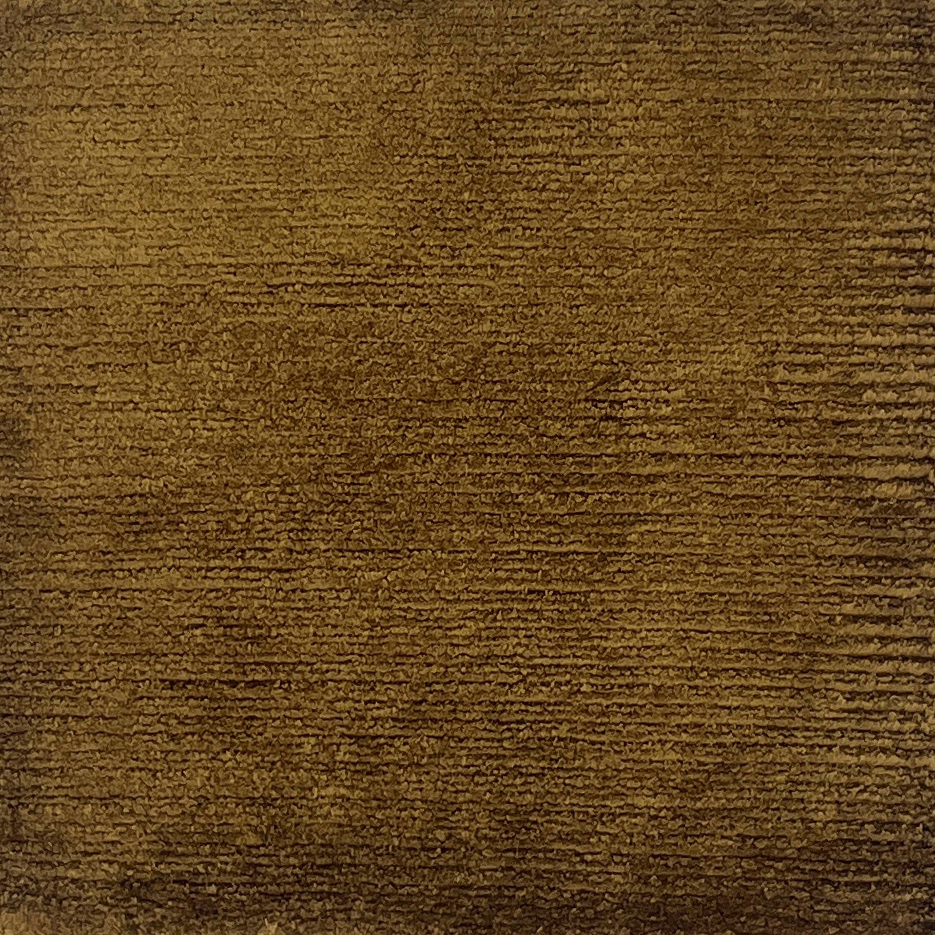 Handknotted silk rug with solid cut pile in warm brown. 