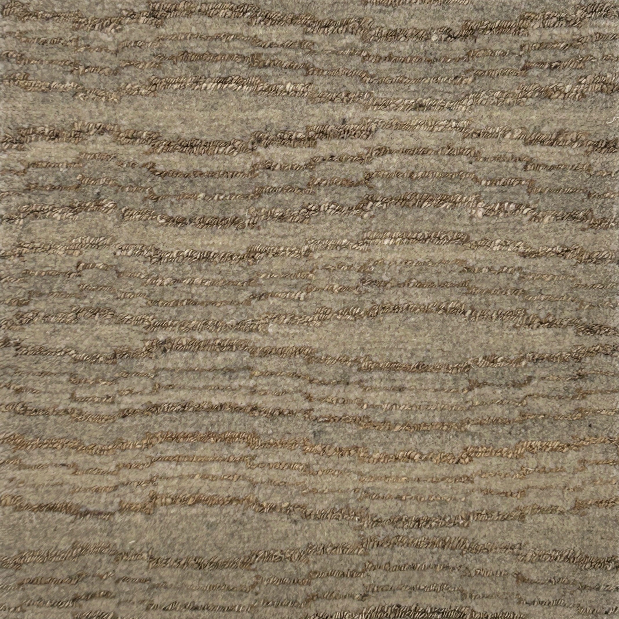 Handknotted carpet in natural wool with a textural stripe