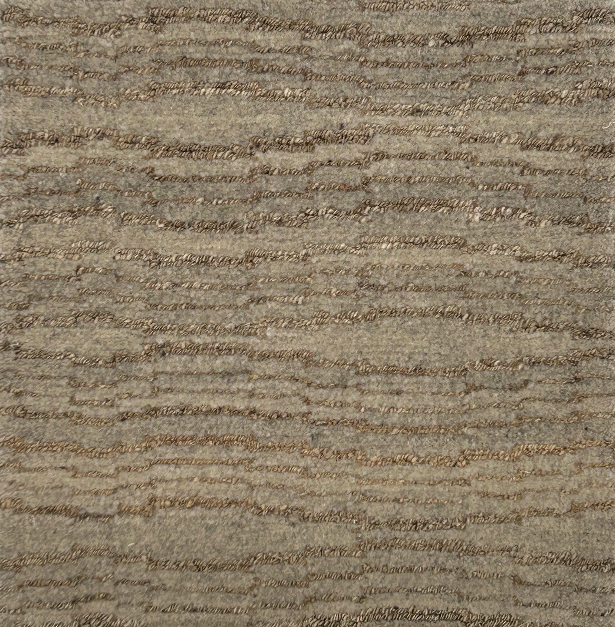 Handknotted carpet in natural wool with a textural stripe