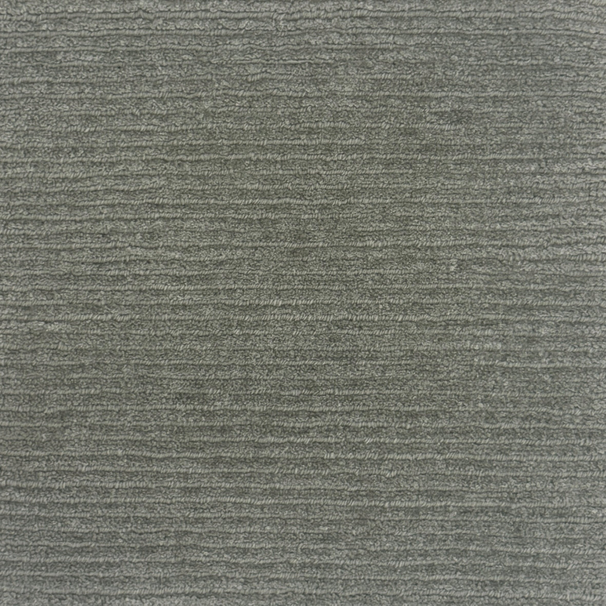 Handknotted rug in a cut pile & loop stripe in solid grey-green