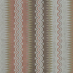 Handwoven silk fabric with wavy lines in pink, brown, green, and ivory.