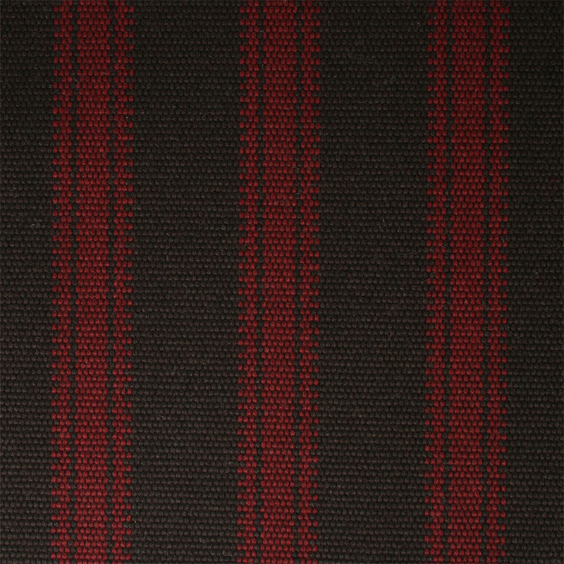 Striped flatweave runner in red and dark brown