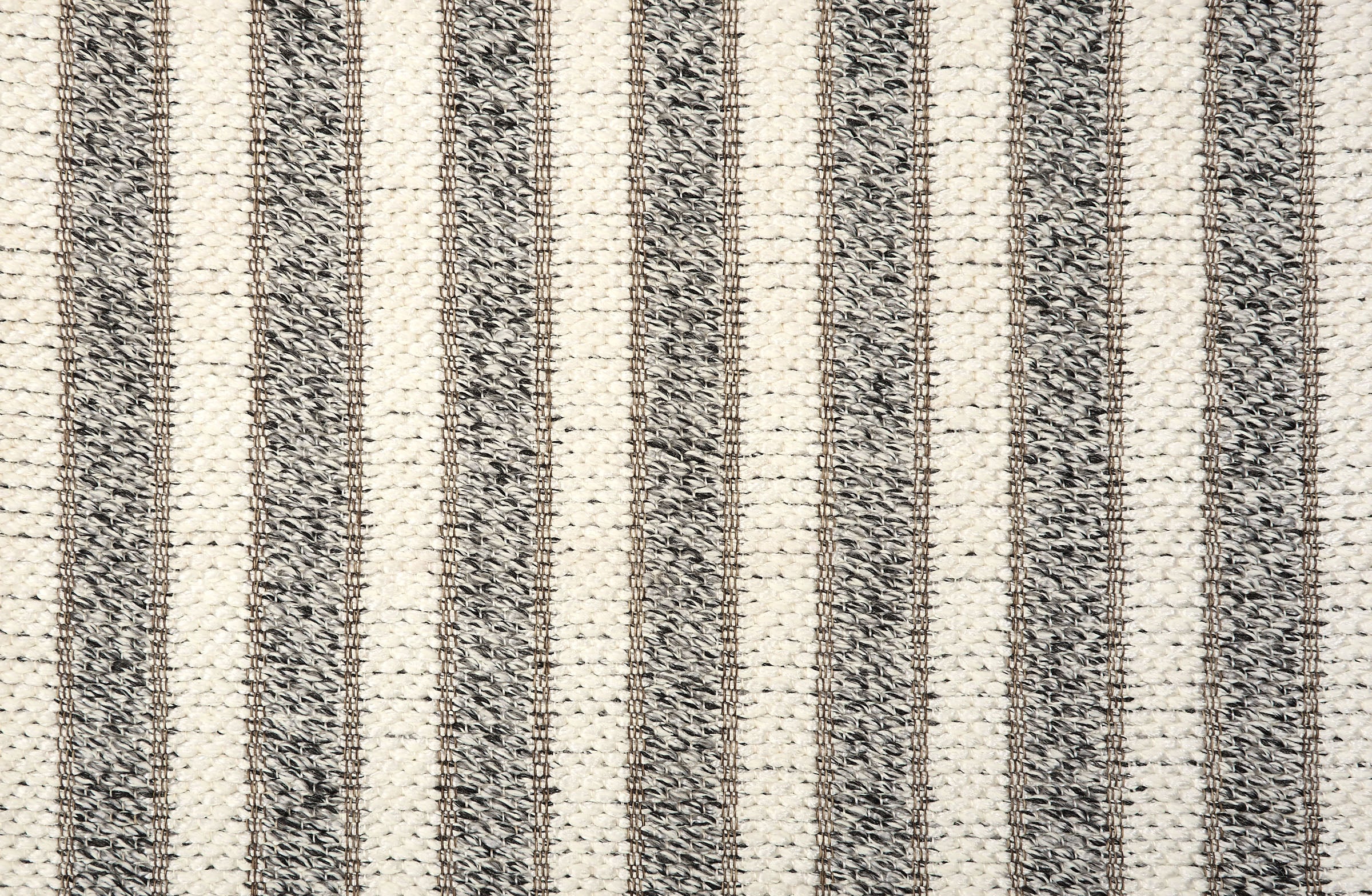 Broadloom carpet with stripes of cream and grey. 