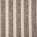 Broadloom carpet with stripes of cream and maroon.