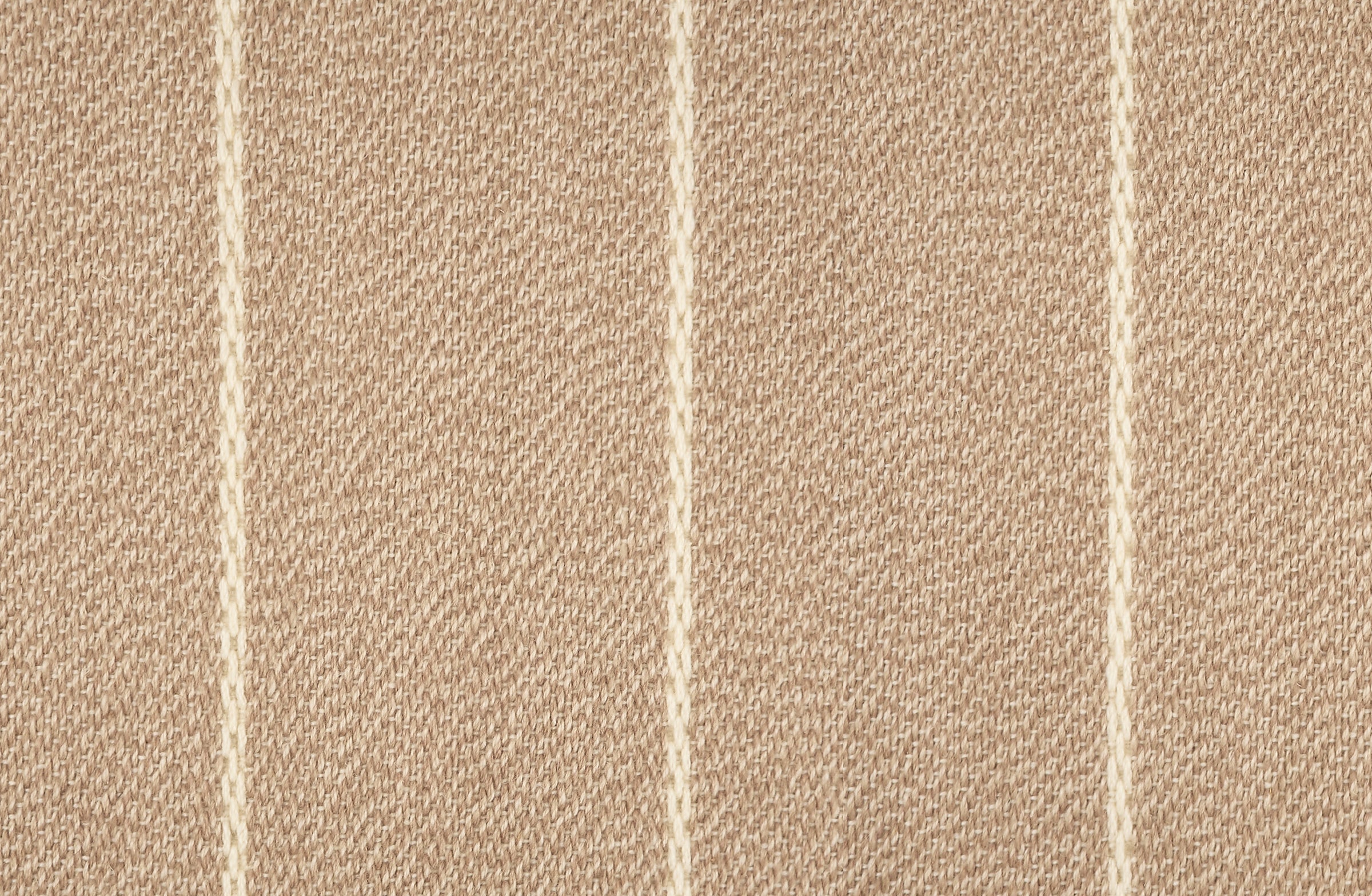 Broadloom carpet in a thin ivory stripe on a field of tan.