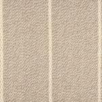 Broadloom carpet in a thin ivory stripe on a field of taupe.