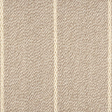 Broadloom carpet in a thin ivory stripe on a field of taupe.
