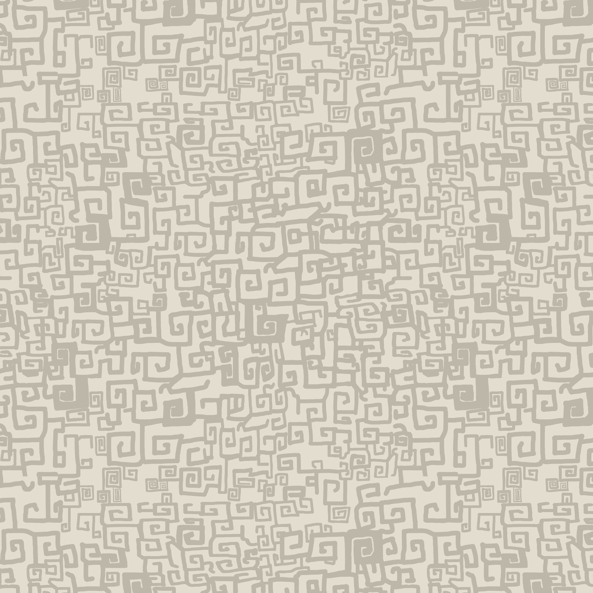 Hand drawn Greek Key pattern in tonal beige. 
