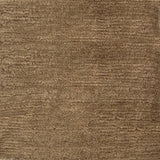 Handknotted rug with solid cut pile in brown wool and silk