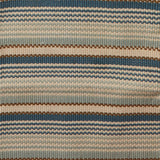 Flatwoven rug in multi width stripes in blue, cream and brown,