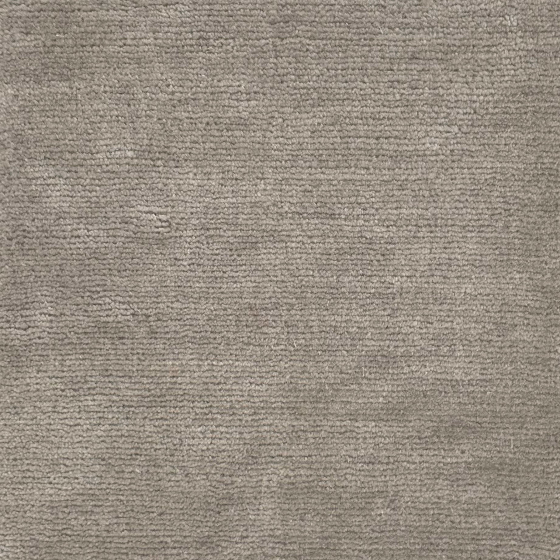 Handknotted rug with solid cut pile in grey wool and silk