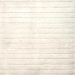 Handknotted custom rug with ribbed cut pile stripes in white wool. 