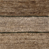Handknotted rug with natural fibre stripe design. 