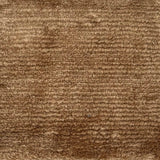 Handknotted rug with solid cut pile in warm brown silk