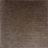 Handknotted solid cut pile rug in brown wool. 