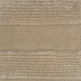 Handknotted rug with a wide raised cut pile stripe in ivory. 