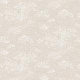 Painterly cloud pattern in white on a beige watercolor field.