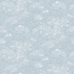 Painterly cloud pattern in white on a pastel blue watercolor field.