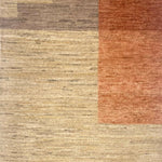 Textured area rug with a pattern of brown and beige colors
