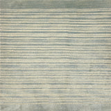 Handknotted rug with horizontal stripes in gray and beige