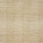 Woven rug swatch with thin chevron pattern in white and taupe