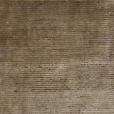 Handknotted cutpile rug in brown.