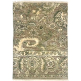 Decorative rug with intricate patterns on a plain background