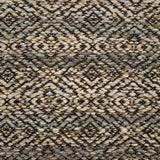 Handwoven rug detail in a contemporary design in cream, grey and brown