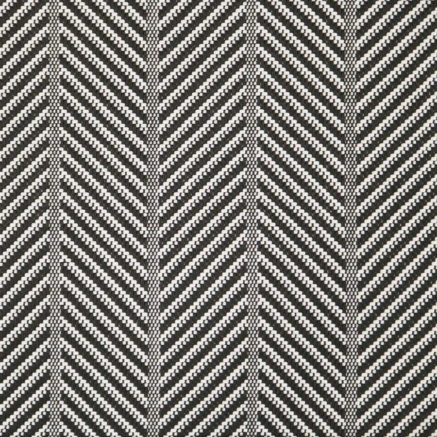 Broadloom carpet swatch in a herringbone pattern black white color