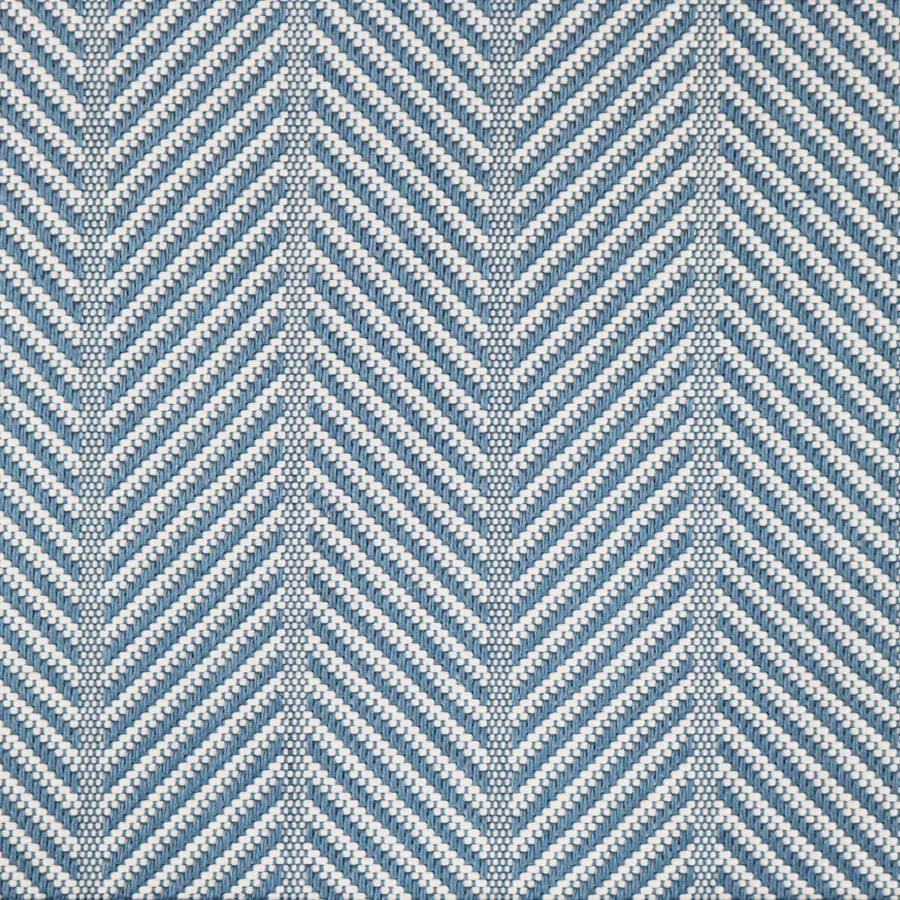 Broadloom carpet swatch in a herringbone pattern blue color