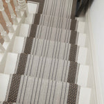 Striped flatweave runner in light grey and black