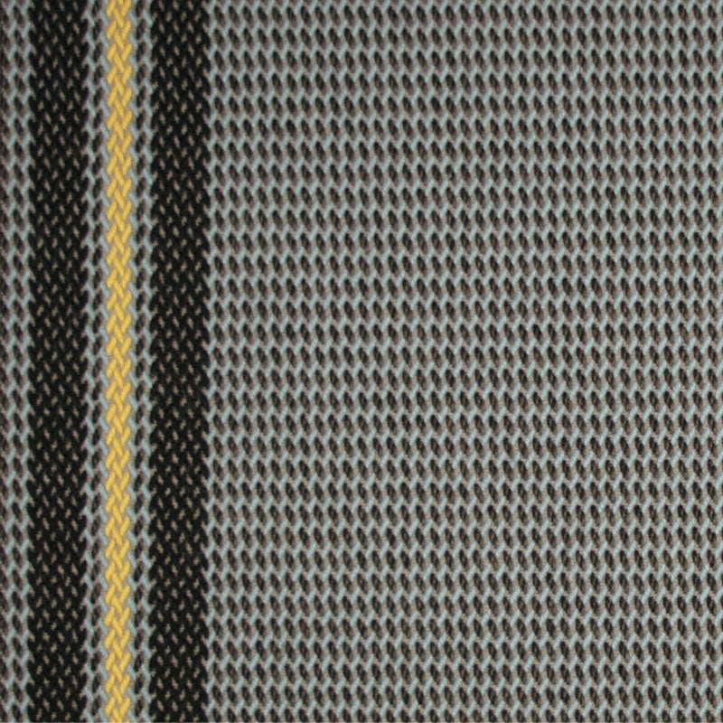 Striped flatweave runner in slate and yellow