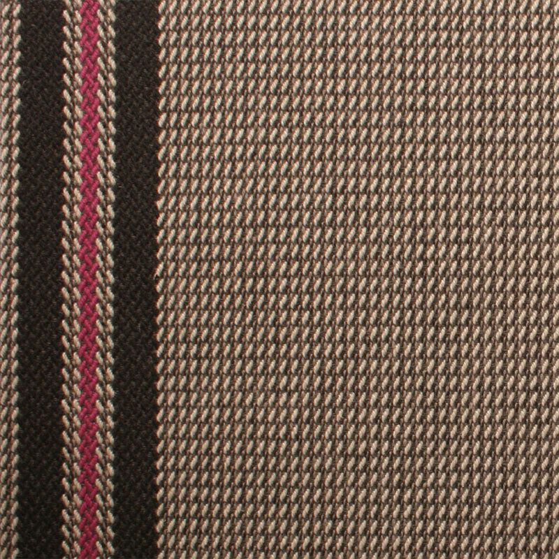 Striped flatweave runner in brown and pink
