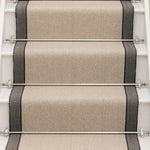 Striped flatweave runner in cream and black