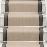Striped flatweave runner in cream and black