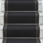 Striped flatweave runner in charcoal