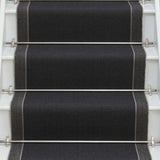 Striped flatweave runner in charcoal