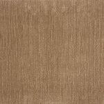 Broadloom carpet in a cut pile strié design in warm brown. 