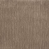 Broadloom carpet in a cut pile strié design in taupe.