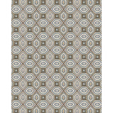 Patterned rug with geometric design on a white background