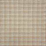 Flatwoven rug in a dense basketweave pattern in cream, tan, brown, sage and slate grey. 