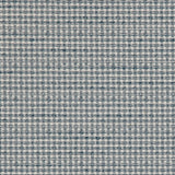 Detail of a woven outdoor fabric in a subtle check design in blue. 