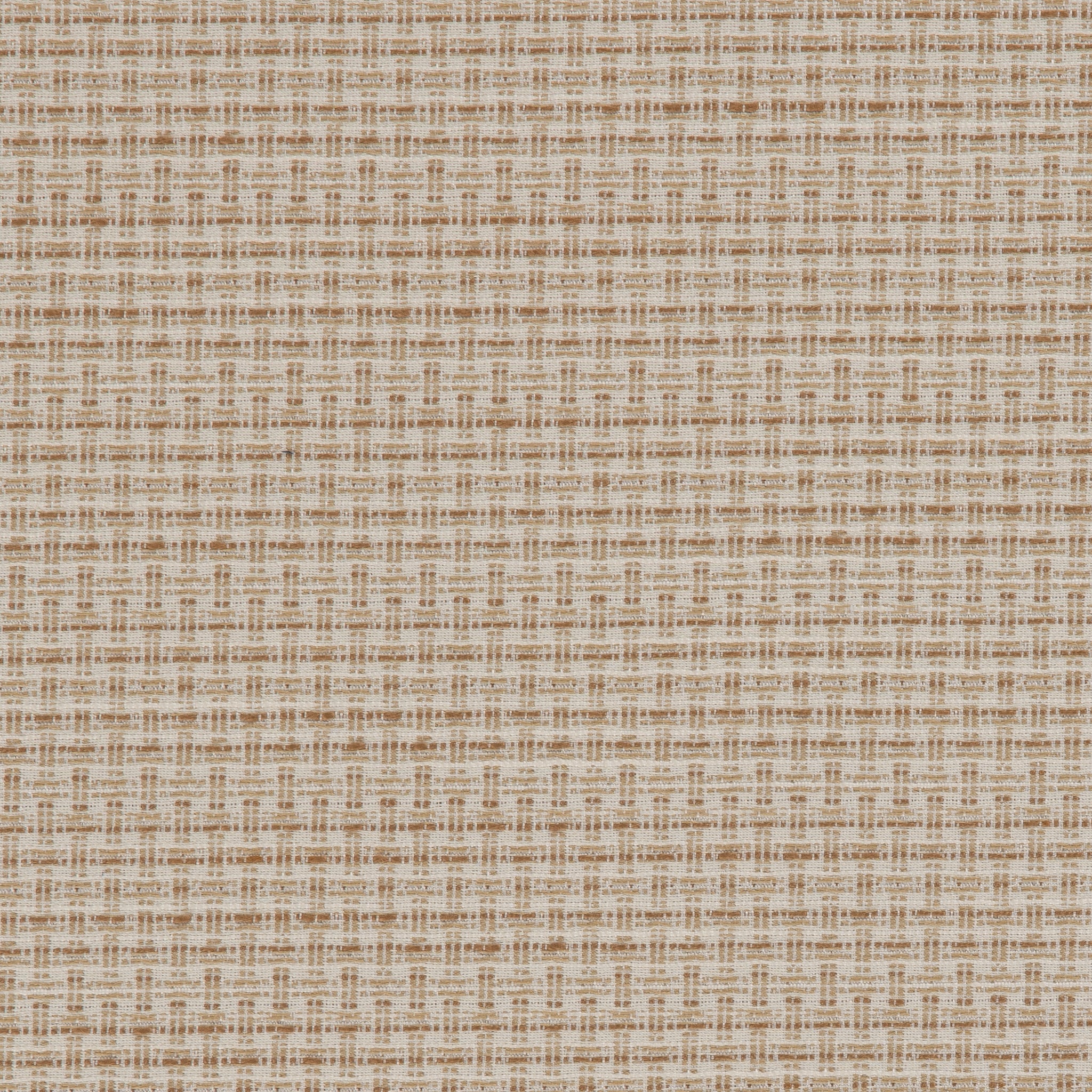 Detail of a woven outdoor fabric in a subtle check design in tan.