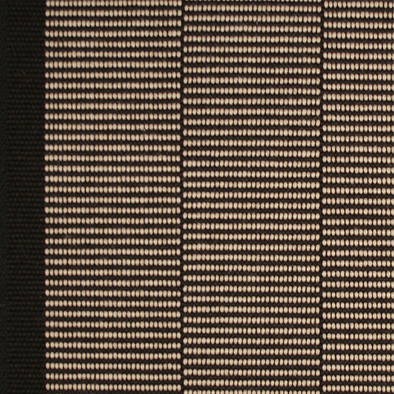 Striped flatweave runner in dark grey and cream 