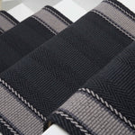 Striped flatweave runner in black and white