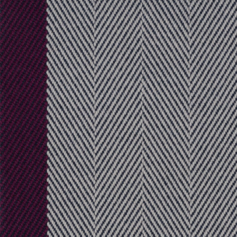 Herringbone flatweave runner in grey and purple