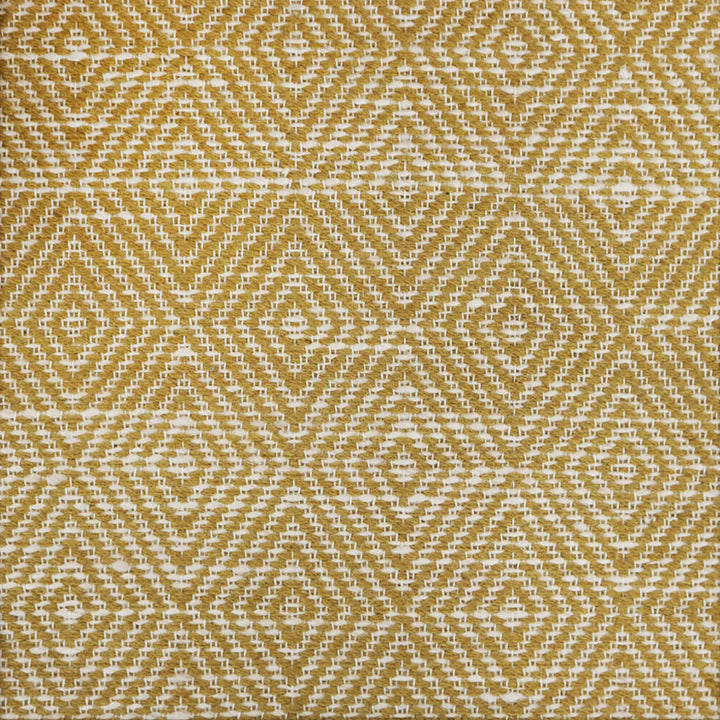 Broadloom sample in a dimensional diamond pattern in yellow and ivory.