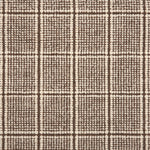 Broadloom carpet with windowpane check in cream and brown. 